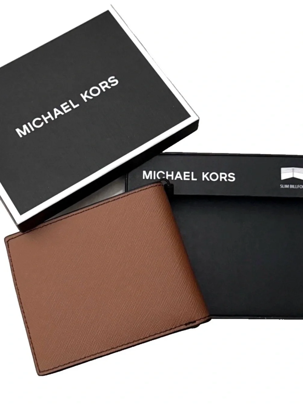 Michael Kors Brown Men’s Slim Leather Wallet with MK Logo